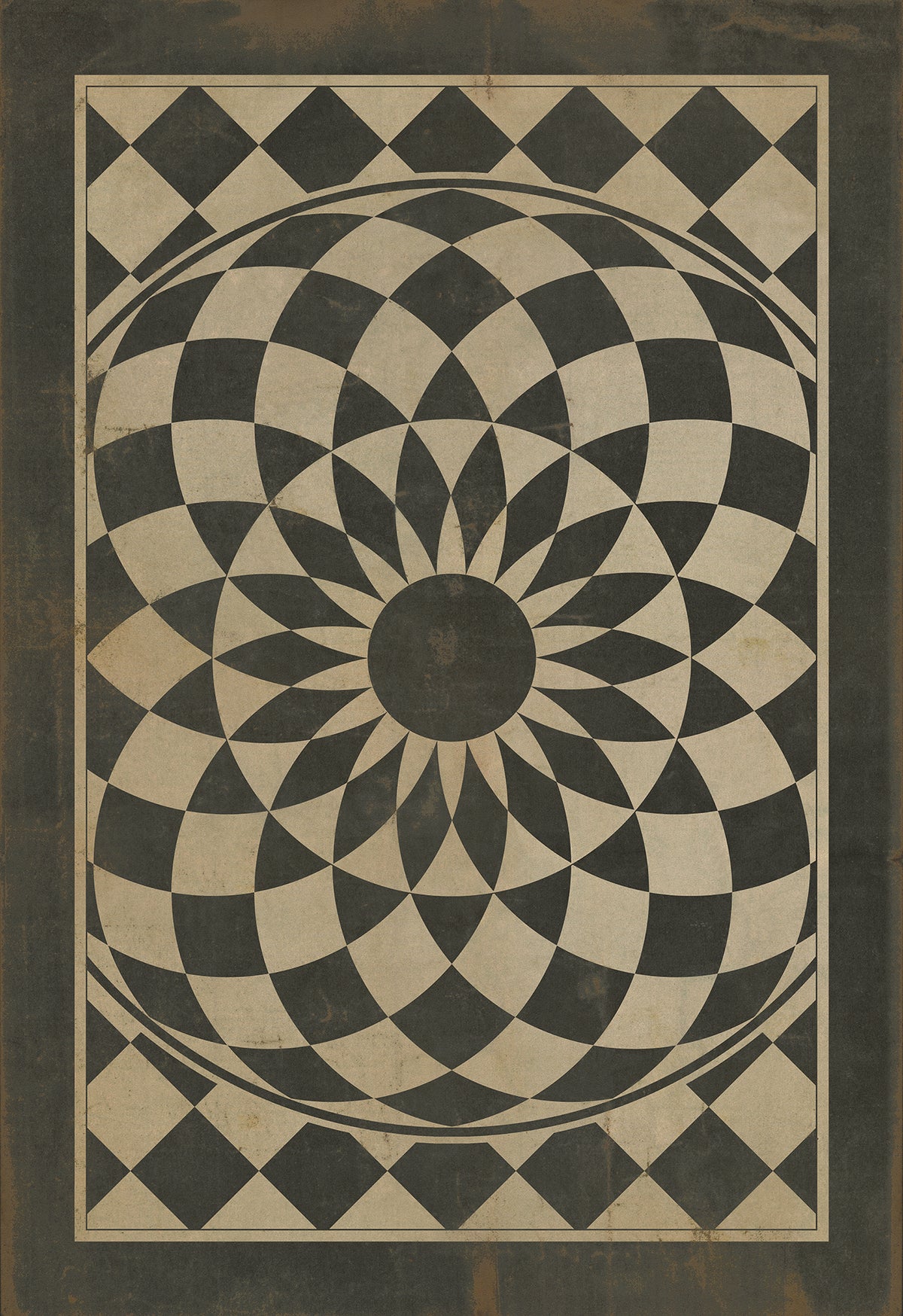 Vintage Vinyl Rug - Pattern 1 - We're all Mad Here