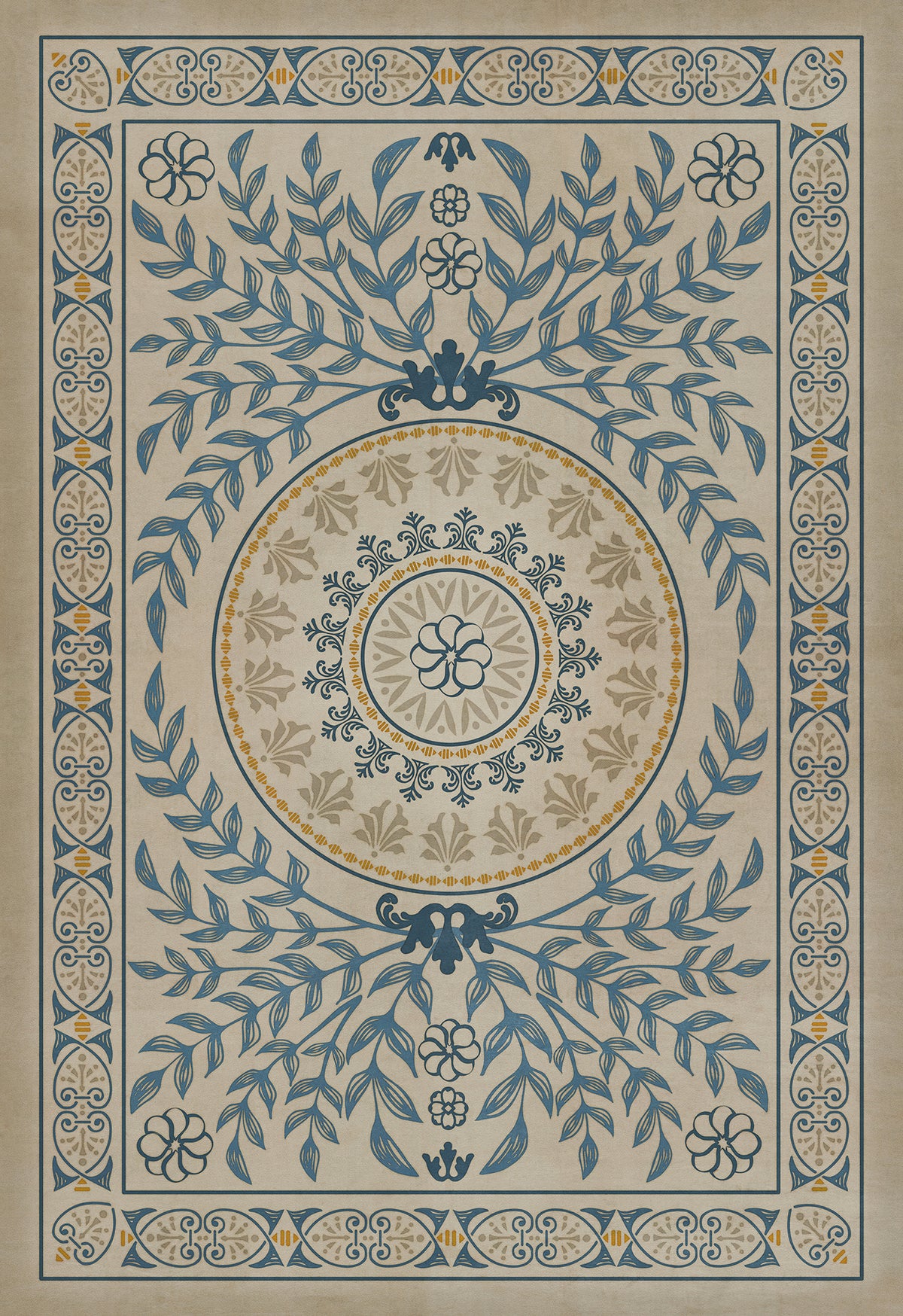 Vintage Vinyl Rug - Pattern 40 - Villa dEste