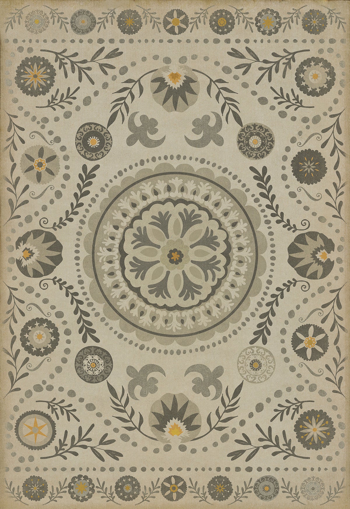 Vintage Vinyl Rug - Pattern 38 - Je Pense