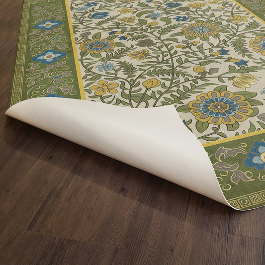 Vintage Vinyl Rug - Indian Quilt - Bombay