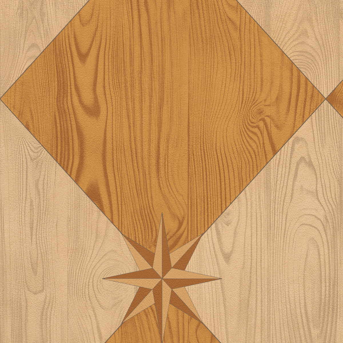 Vintage Vinyl Rug - Compass Diamond - Garden Grove