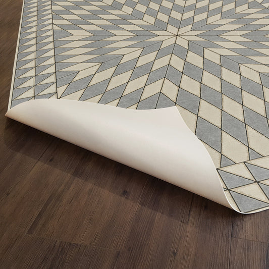 Vintage Vinyl Rug - Sunburst - Buffeting Gusts of Wind