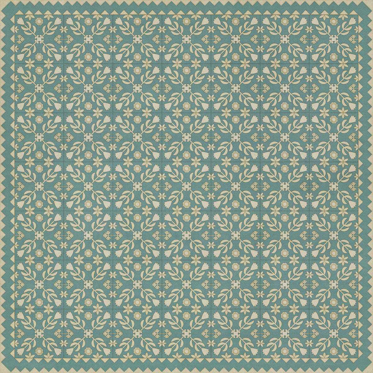 Vintage Vinyl Rug - Floral Quilt - Odes and Elegies