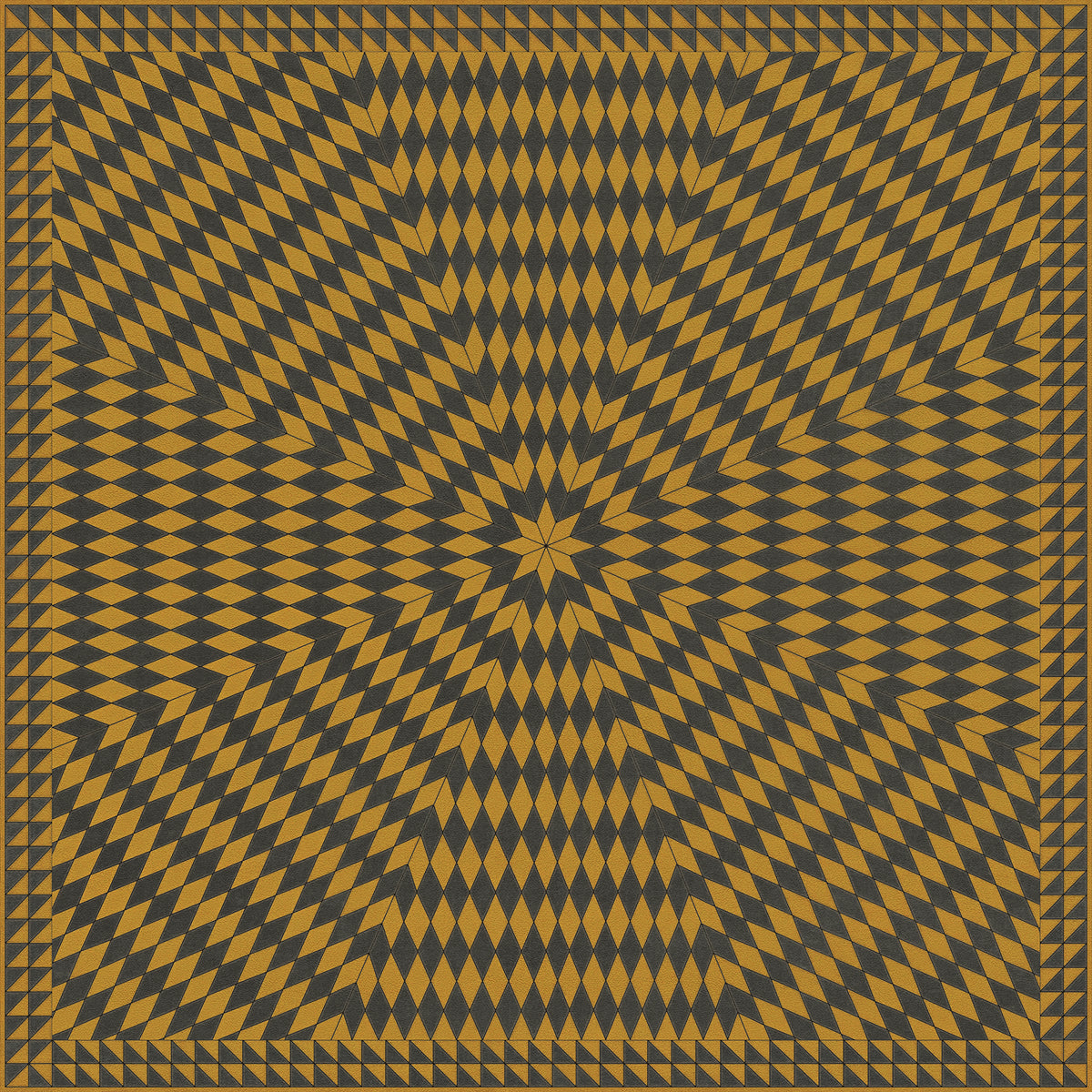 Vintage Vinyl Rug - Sunburst - Swinging Lamps at Night