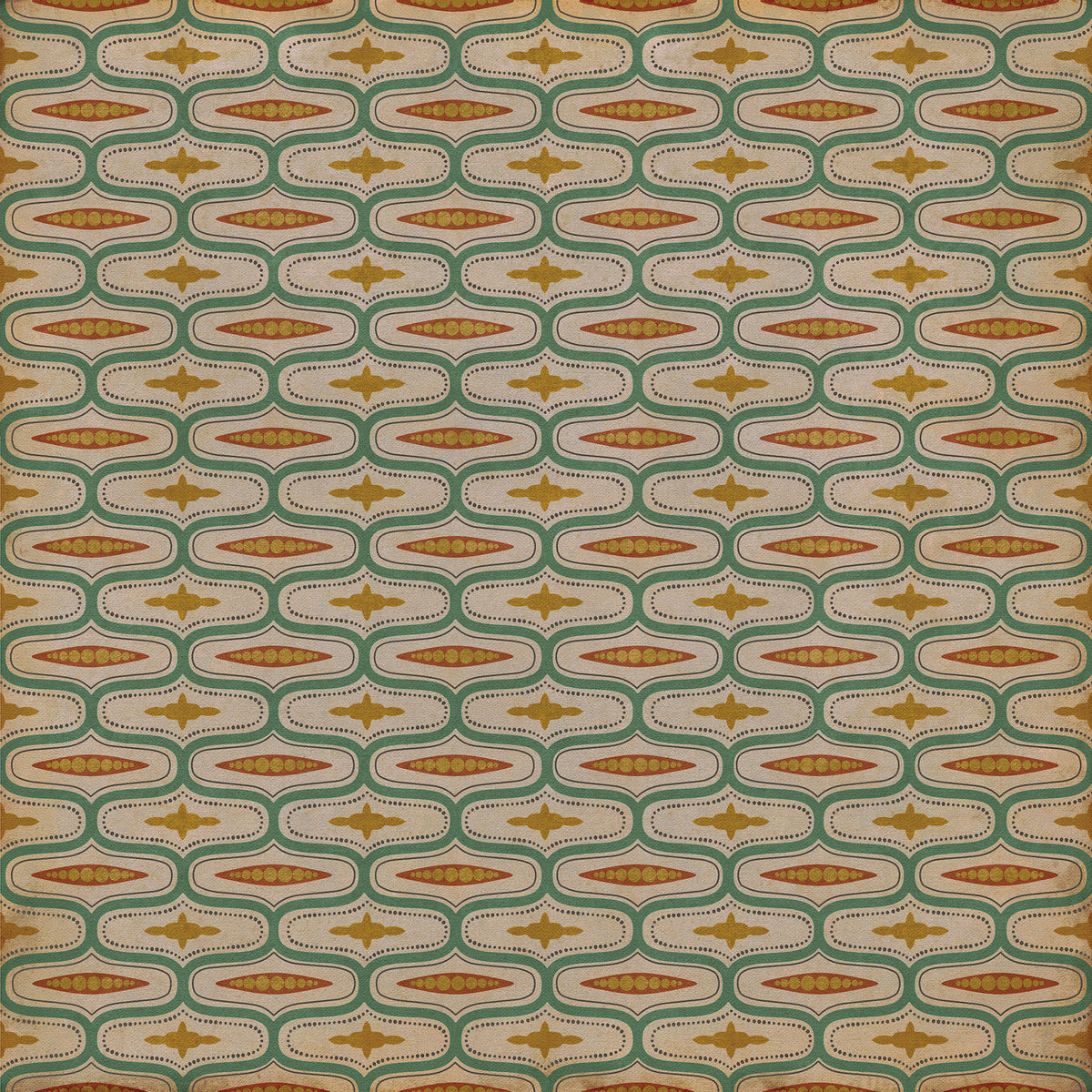 Vintage Vinyl Rug - Wavy Lines - Austen