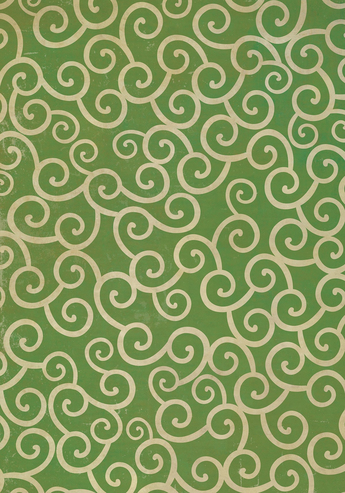 Vintage Vinyl Rug - Pattern 4 - The Sea of Green
