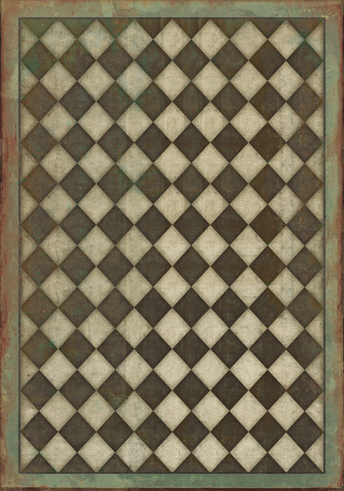 Vintage Vinyl Rug - Pattern 9 - Checkmate