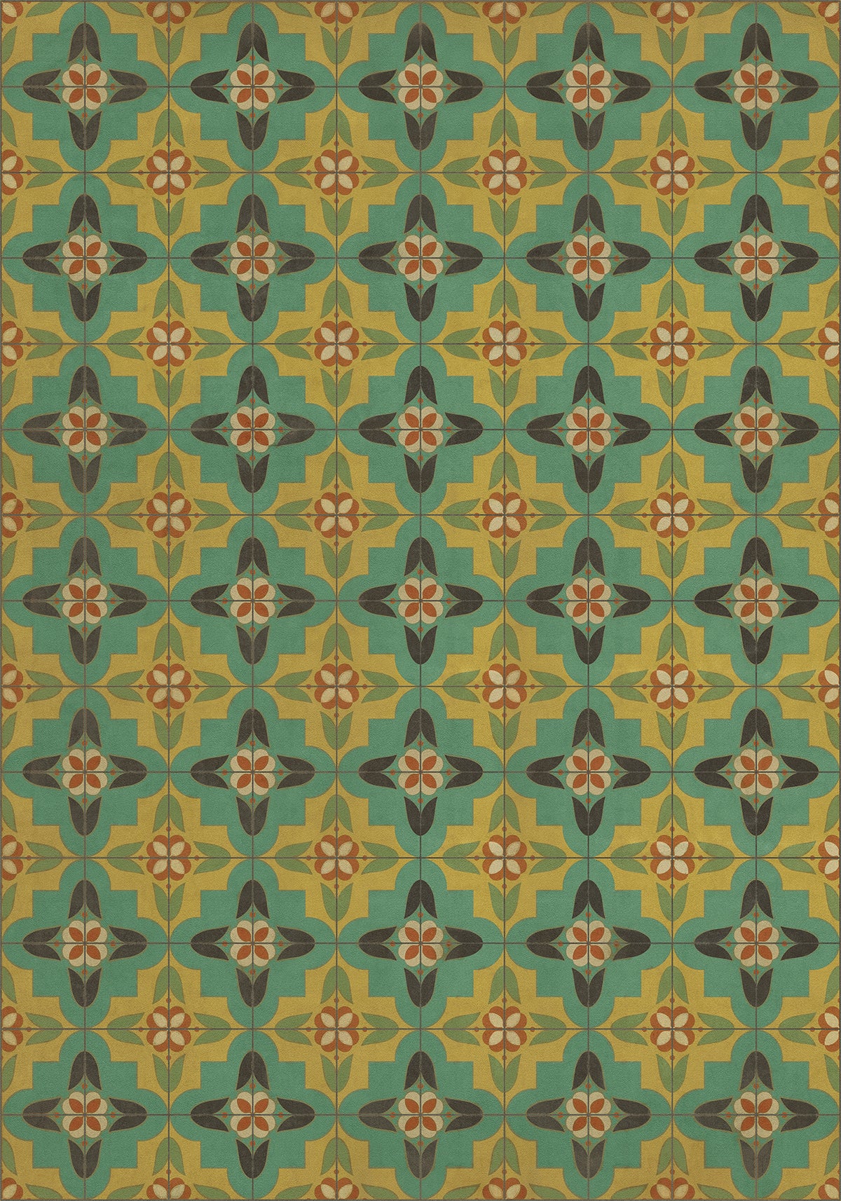 Vintage Vinyl Rug - Pattern 33 - Ballyhoo