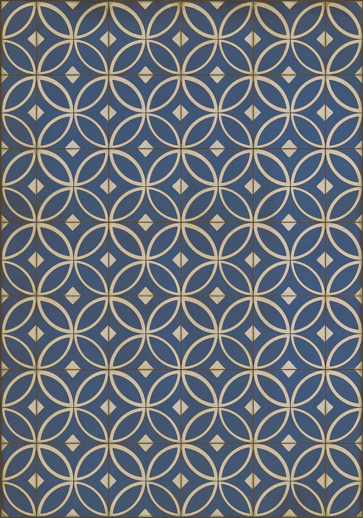 Vintage Vinyl Rug - Pattern 70 - Dress Blues