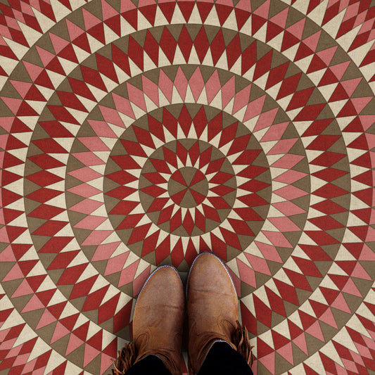 Vintage Vinyl Rug - Bulls Eye - Blaze Within Blaze