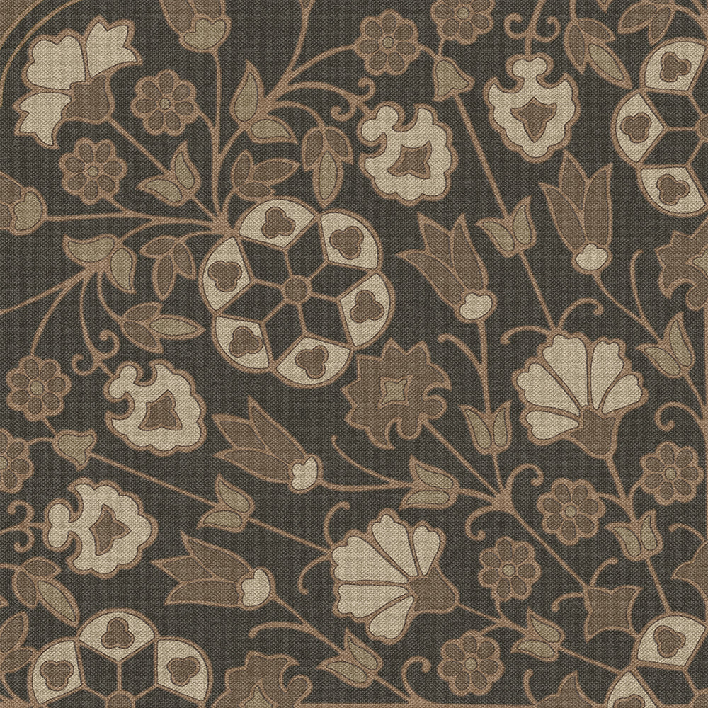 Vintage Vinyl Rug - Arabesque Bloom - Earth and Ember