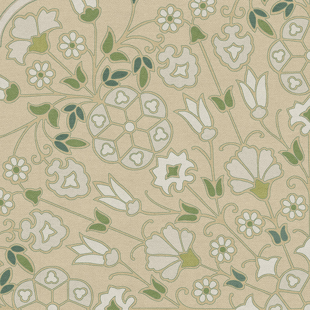 Vintage Vinyl Rug - Arabesque Bloom - Herbarium