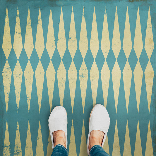 Vintage Vinyl Rug - Pattern 8 - Lady of the Lake
