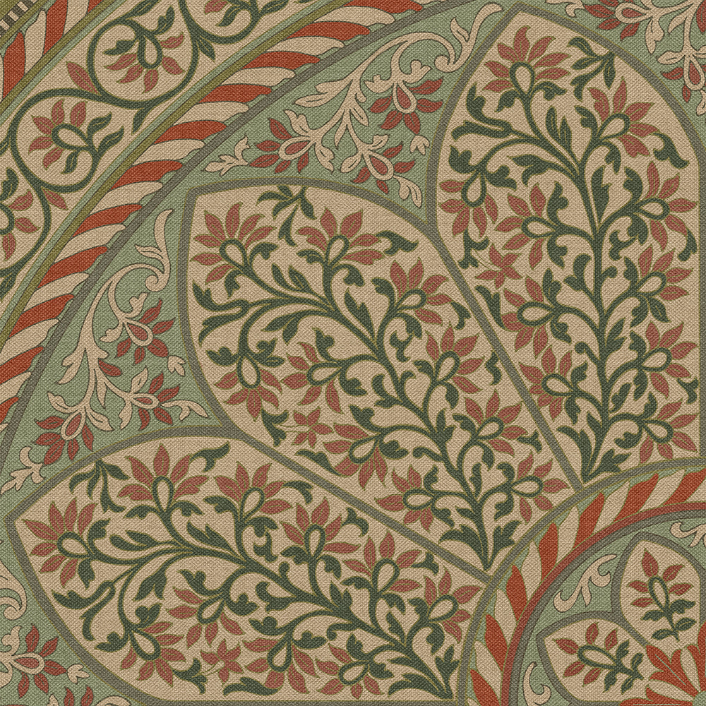 Vintage Vinyl Rug - Estate Tracery - Berry Bough