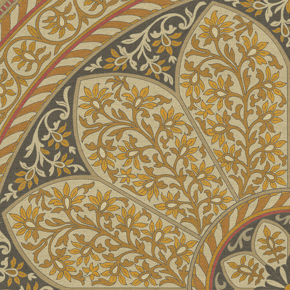 Vintage Vinyl Rug - Estate Tracery - Gilded Dusk