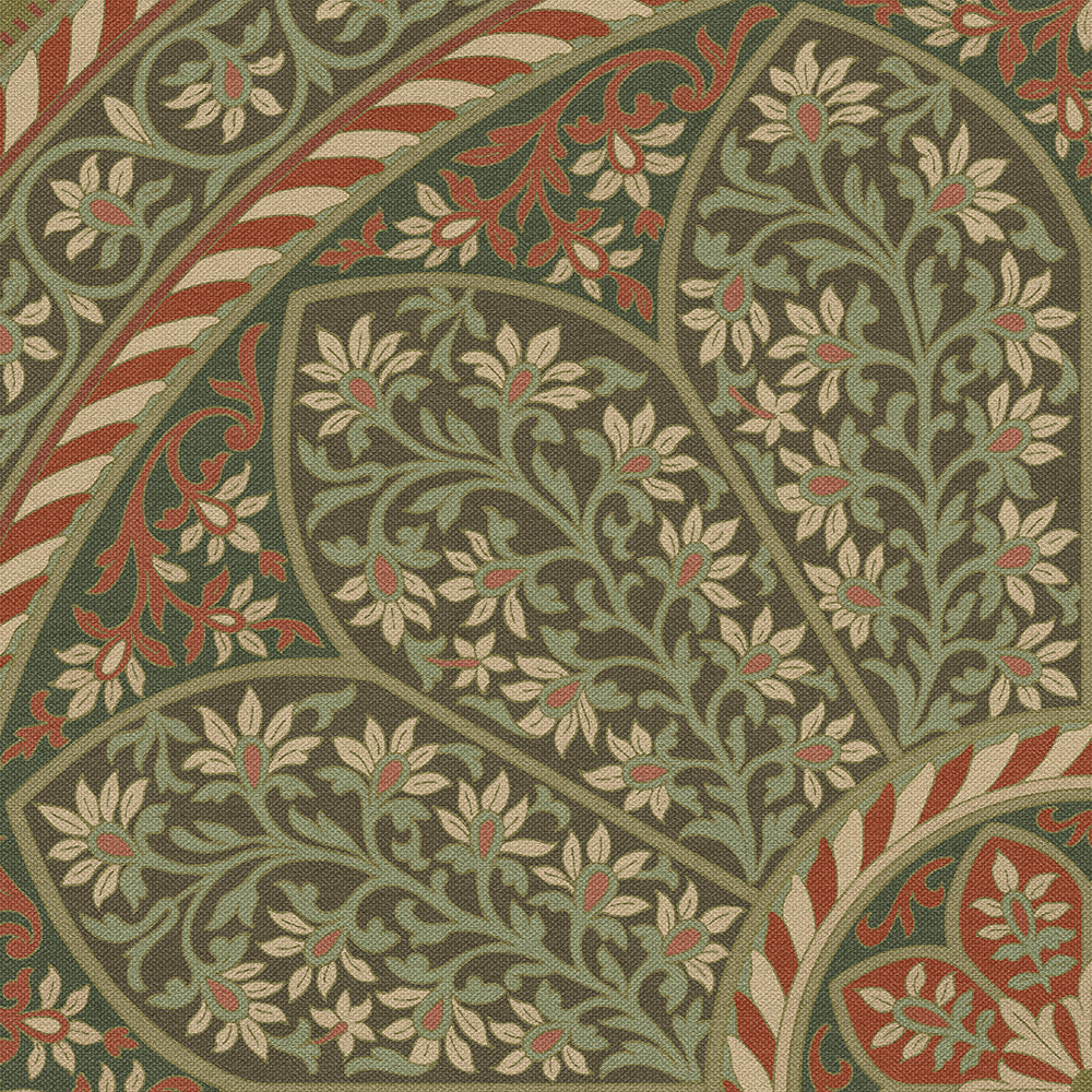 Vintage Vinyl Rug - Estate Tracery - Holly Velvet