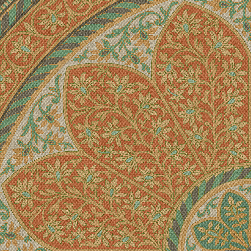 Vintage Vinyl Rug - Estate Tracery - Orangery