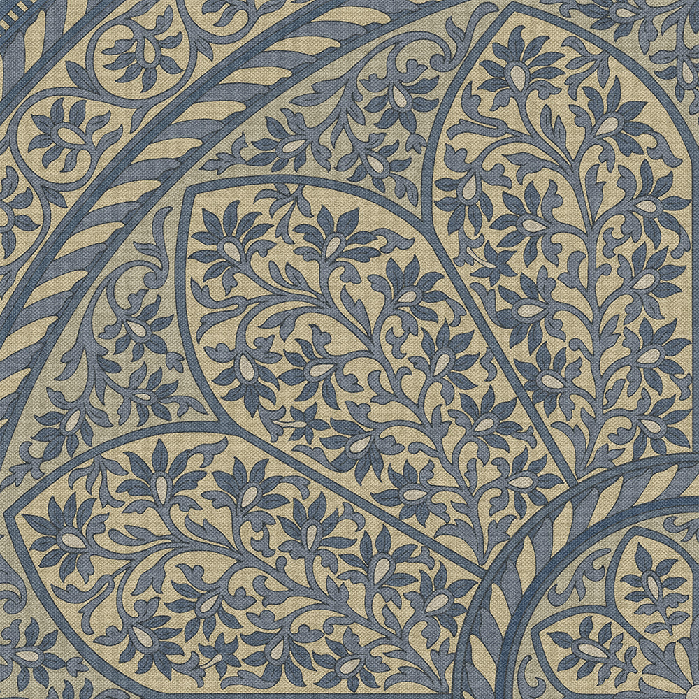 Vintage Vinyl Rug - Estate Tracery - Porcelain Garden