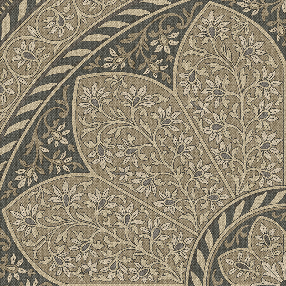 Vintage Vinyl Rug - Estate Tracery - Stone Nocturne
