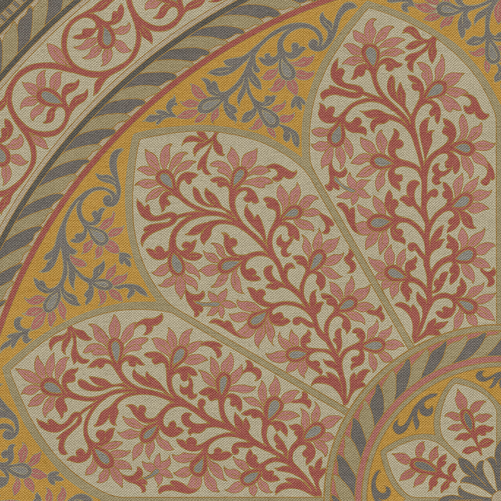 Vintage Vinyl Rug - Estate Tracery - Tea Rose Room