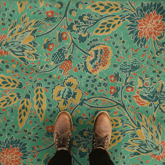 Vintage Vinyl Rug - Garden Gate - How happy is the little Stone
