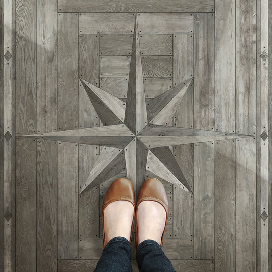 Vintage Vinyl Rug - 18th Century Joinery - A Forest Grove