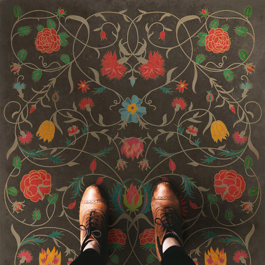 Vintage Vinyl Rug - Floral - Susannah