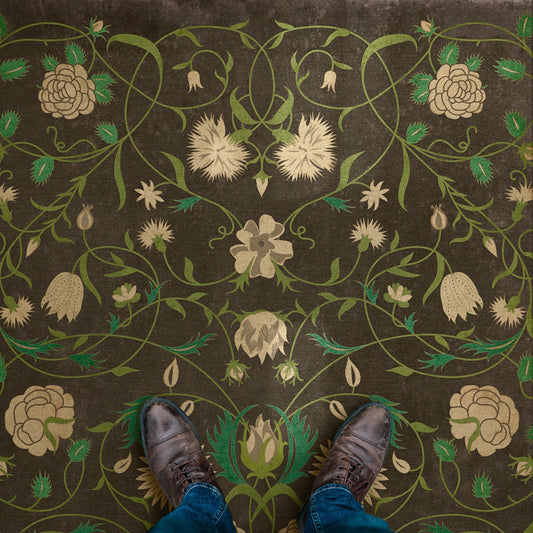 Vintage Vinyl Rug - Floral - Emma