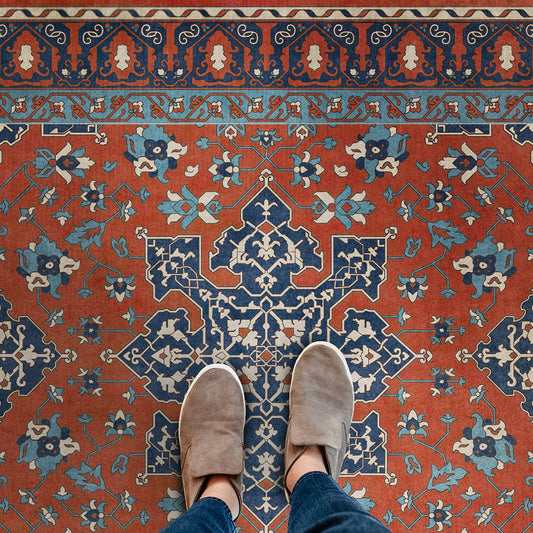 Vintage Vinyl Rug - Star Ushak - Ever Burning Stars