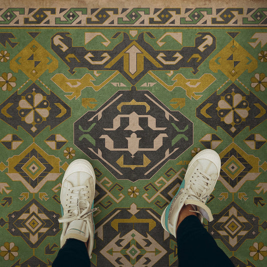 Vintage Vinyl Rug - Traditional - Sage