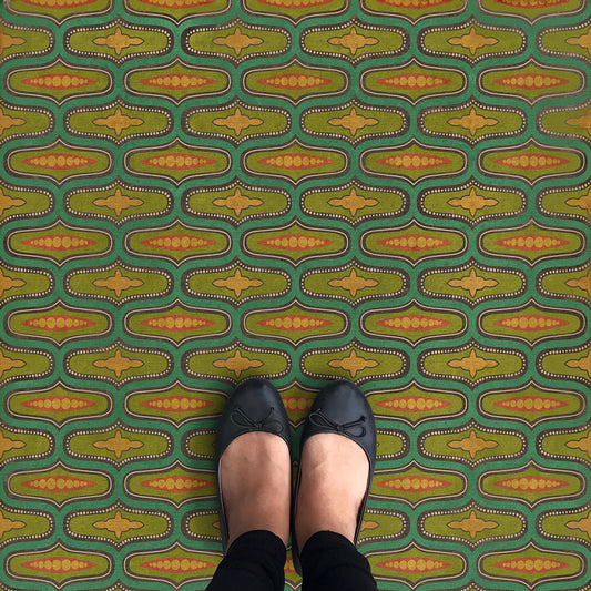 Vintage Vinyl Rug - Wavy Lines - Defoe