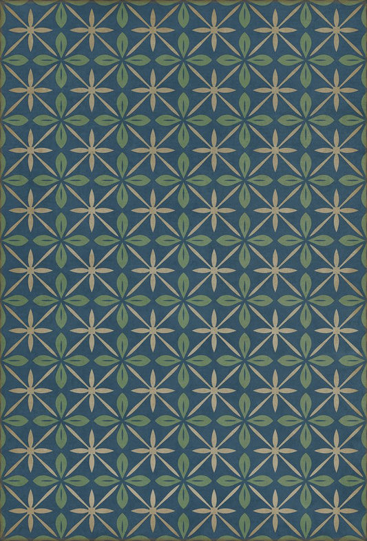 Vintage Vinyl Rug - Pattern 81 - Blue Moon Drive In