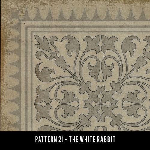Vintage Vinyl Rug - Pattern 21 White Rabbit