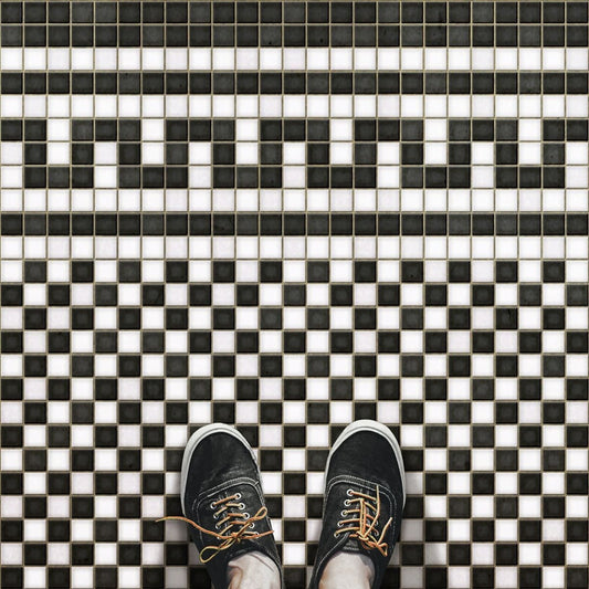 Vintage Vinyl Rug - Mosaic H - Warren Street