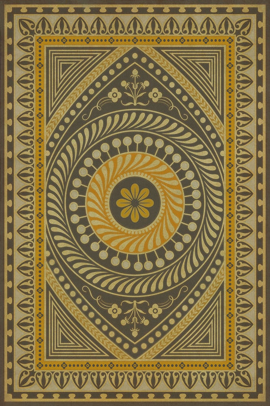 Vintage Vinyl Rug - Pattern 75 - Pray for Happiness