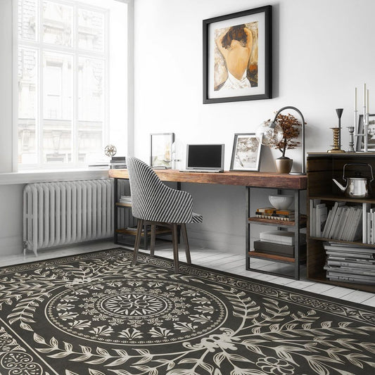 vintage vinyl rug in living space