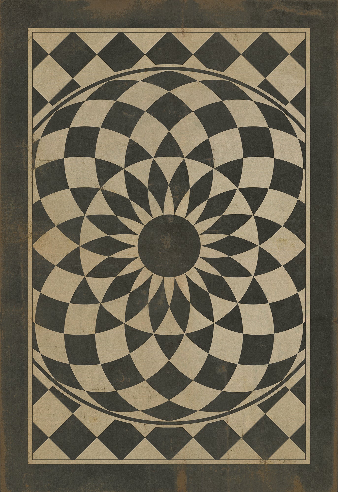 Vintage Vinyl Rug - Pattern 1 - We're all Mad Here