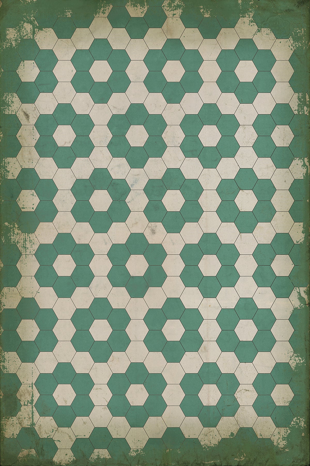 Vintage Vinyl Rug - Pattern 2 - Water Lilies