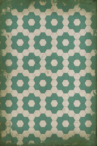 Vintage Vinyl Rug - Pattern 2 - Water Lilies