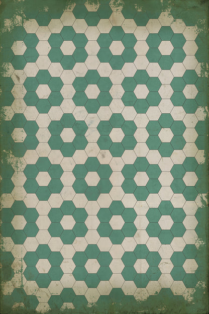 Vintage Vinyl Rug - Pattern 2 - Water Lilies