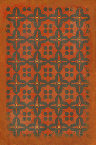 Vintage Vinyl Rug - Pattern 3 - Red Rum