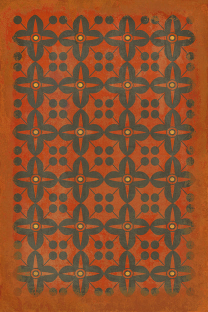 Vintage Vinyl Rug - Pattern 3 - Red Rum