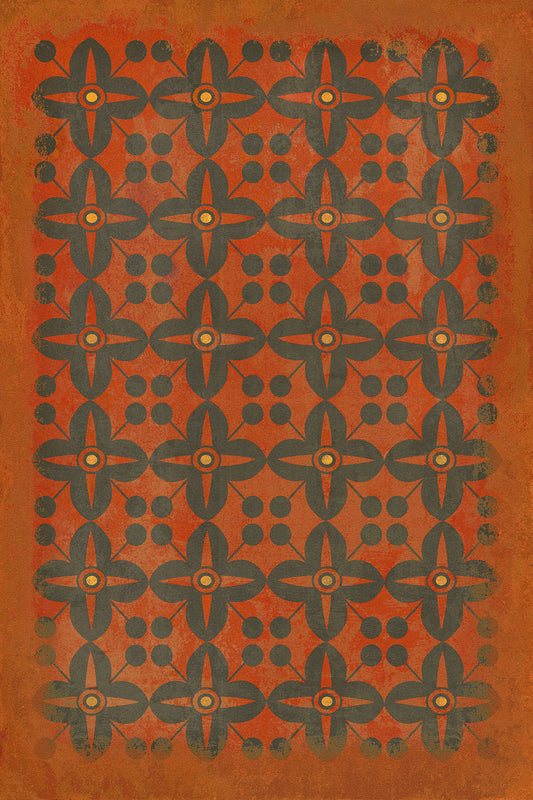 Vintage Vinyl Rug - Pattern 3 - Red Rum