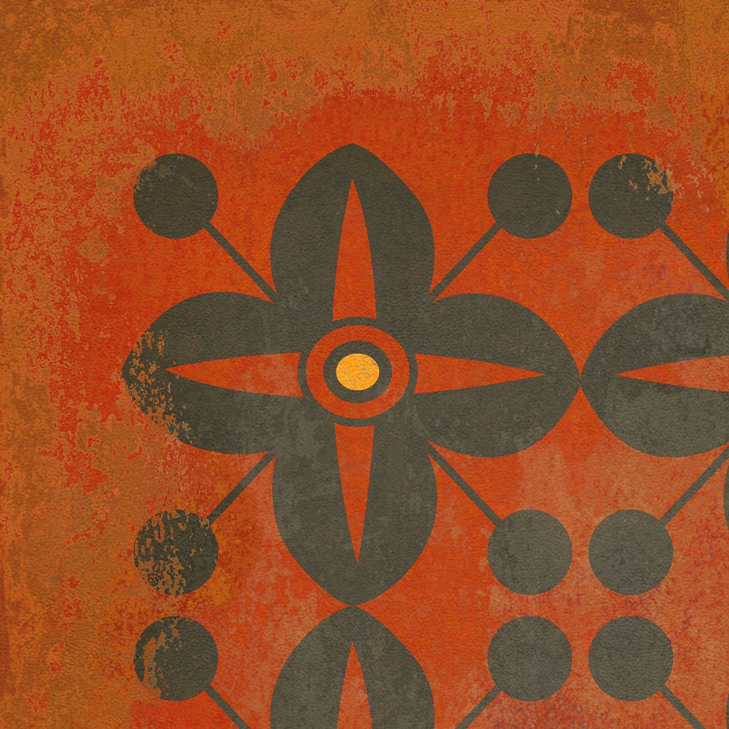 Vintage Vinyl Rug - Pattern 3 - Red Rum