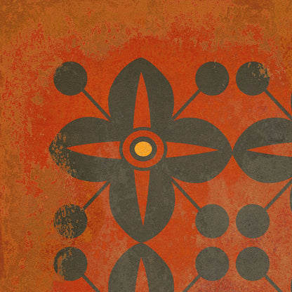 Vintage Vinyl Rug - Pattern 3 - Red Rum