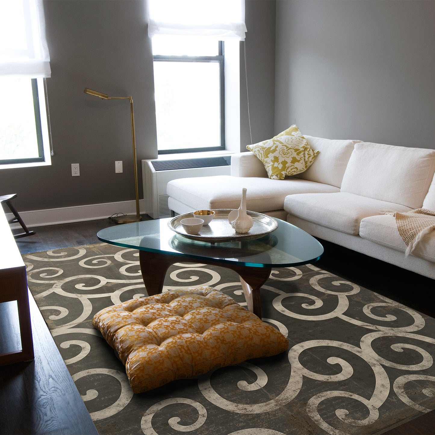 Vintage Vinyl Rug - Pattern 4 - It was a Dark and Stormy Night