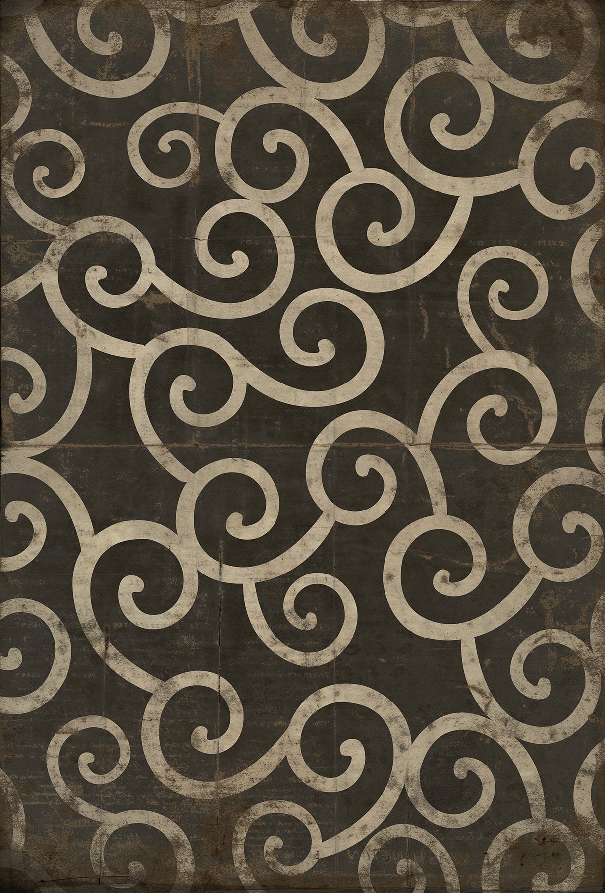 Vintage Vinyl Rug - Pattern 4 - It was a Dark and Stormy Night