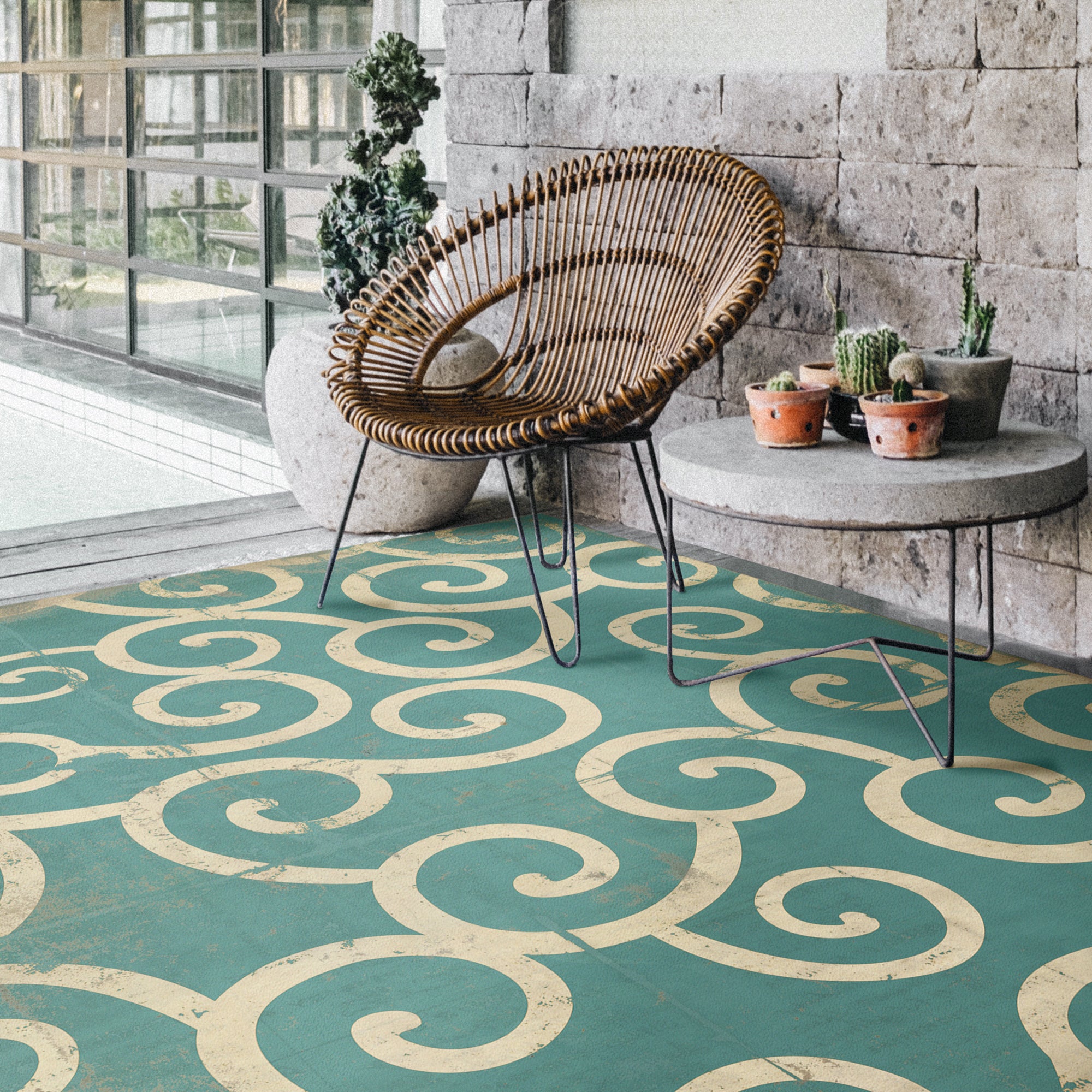 Vintage Vinyl Rug - Pattern 4 - 20,000 Leagues