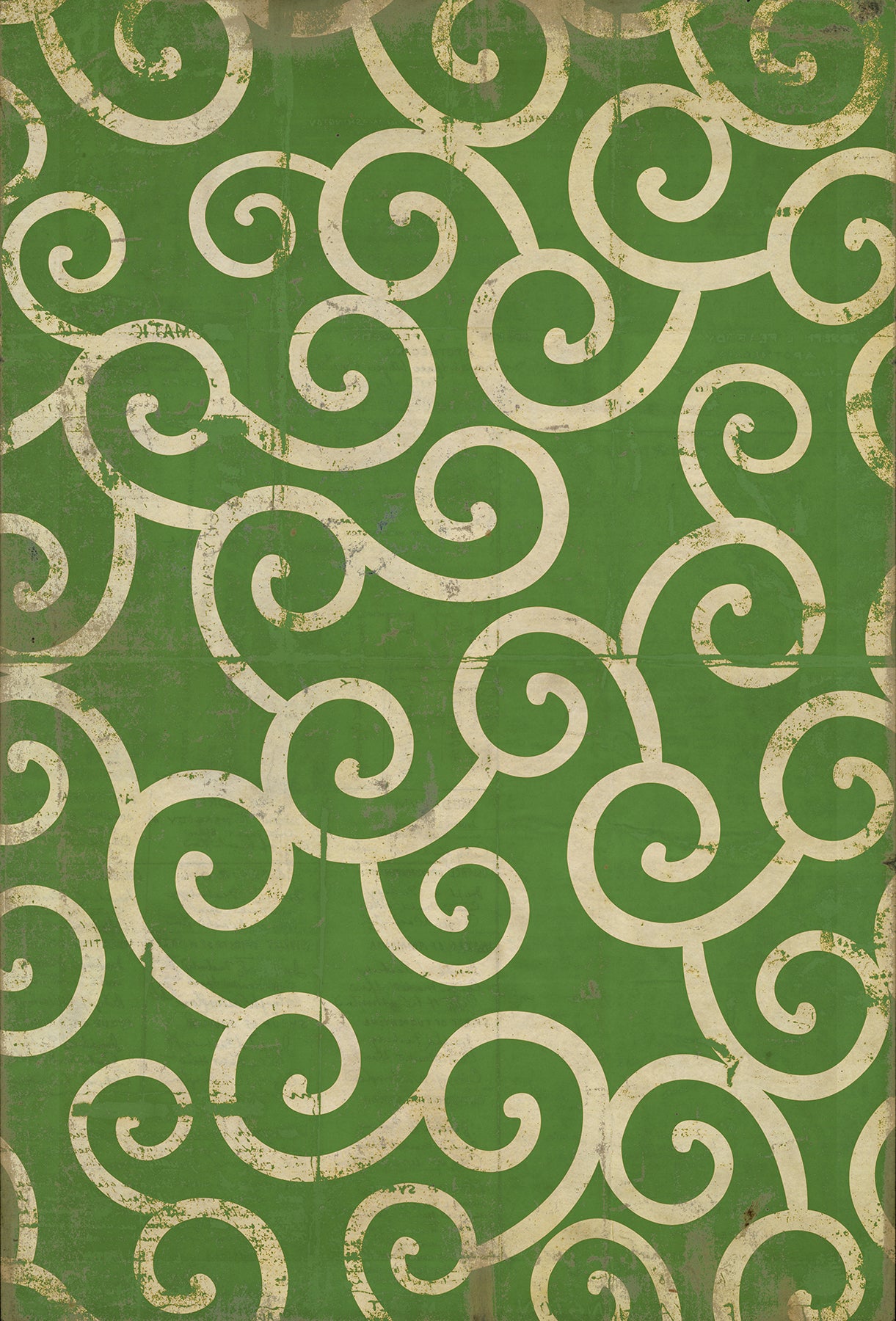 Vintage Vinyl Rug - Pattern 4 - The Sea of Green