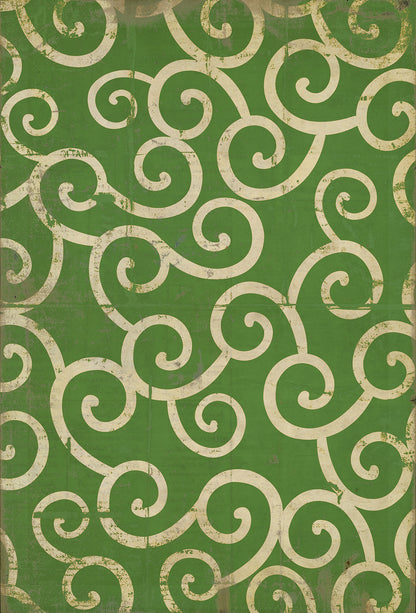 Vintage Vinyl Rug - Pattern 4 - The Sea of Green